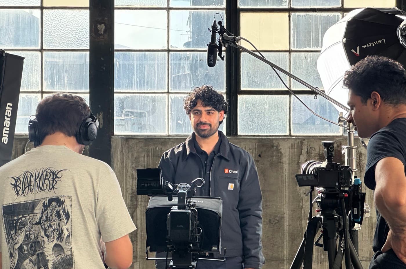 Sarman filming at Y Combinator for Chasi